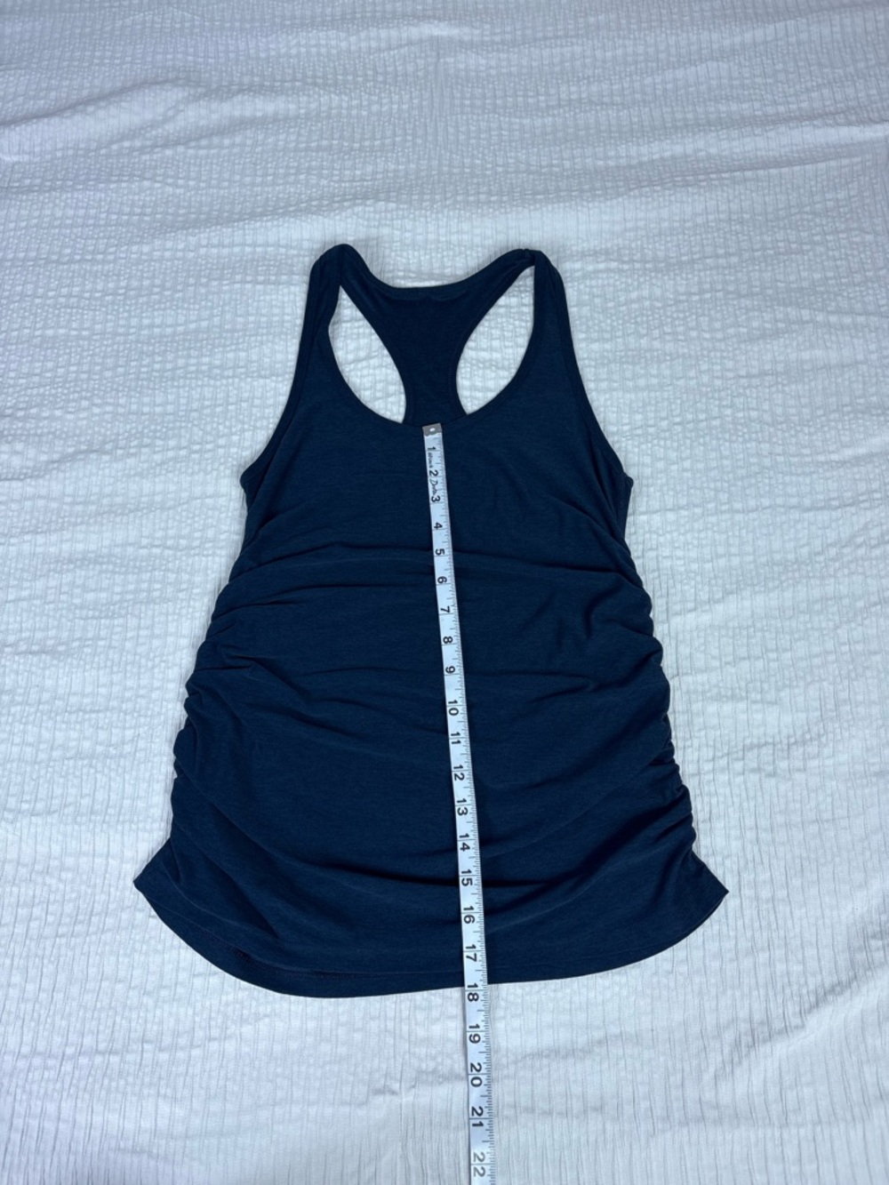 Beyond Yoga Navy Racerback Ruched Tank - Picture 3 of 7